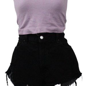 Levis Highwaisted Black Denim Shorts
